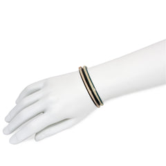 Pair of green and black ceramic bangles