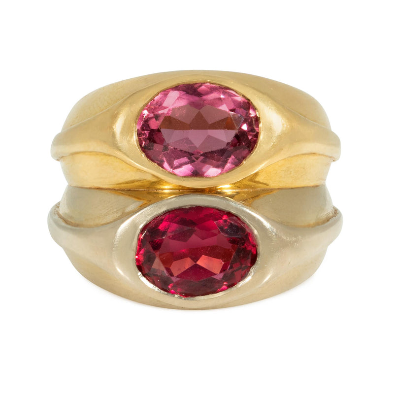 Bulgari, two-stone, two-toned tourmaline ring