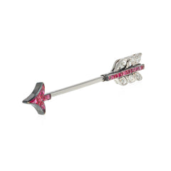 Cartier, Paris diamond and ruby arrow jabot brooch