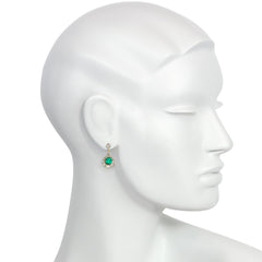Antique emerald and diamond dormeuse earrings