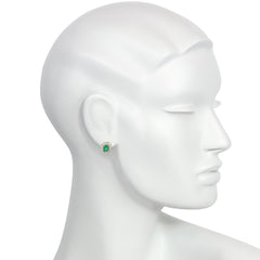 Antique emerald and diamond cluster earrings