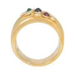 Diamond and multi-gem harem style band