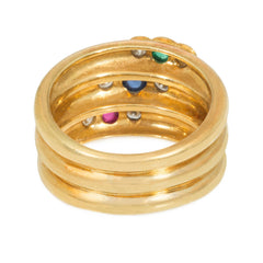 Diamond and multi-gem harem style band