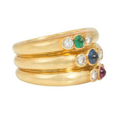 Diamond and multi-gem harem style band