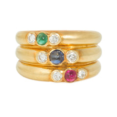 Diamond and multi-gem harem style band