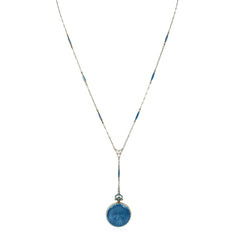 Tiffany & Co. blue enamel watch pendant necklace