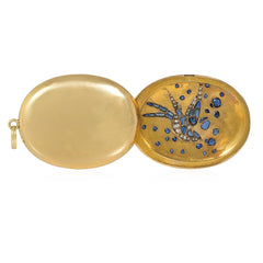 Antique sapphire and diamond bird pendant