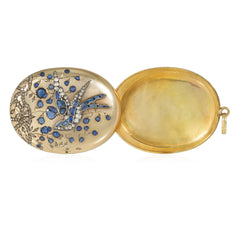 Antique sapphire and diamond bird pendant