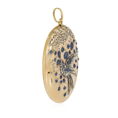 Antique sapphire and diamond bird pendant