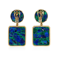 Azurite pendant earrings