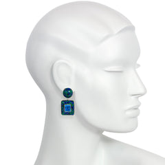 Azurite pendant earrings