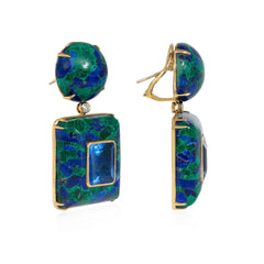 Azurite pendant earrings