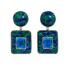 Azurite pendant earrings