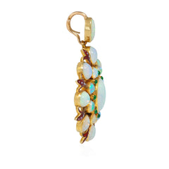 Antique English Renaissance Revival opal and enamel necklace