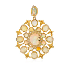 Antique English Renaissance Revival opal and enamel necklace