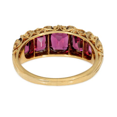 Antique garnet and diamond half-hoop ring