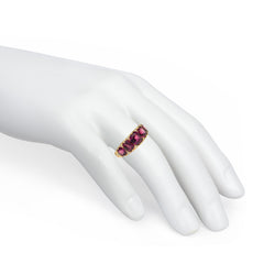 Antique garnet and diamond half-hoop ring