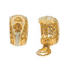 French pavé diamond hoop earrings
