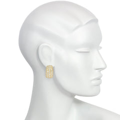 French pavé diamond hoop earrings