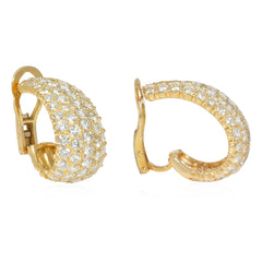French pavé diamond hoop earrings