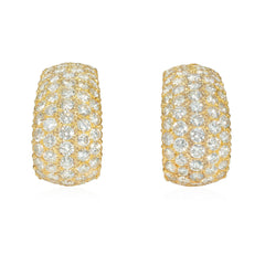 French pavé diamond hoop earrings