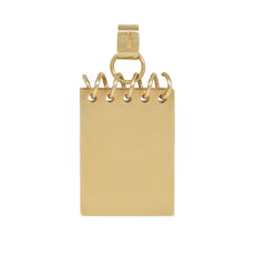 Retro gold and diamond "Je T'aime" notepad charm