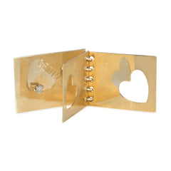 Retro gold and diamond "Je T'aime" notepad charm