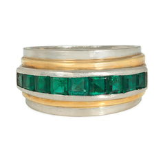 Tiffany Art Deco emerald, gold, and platinum ring