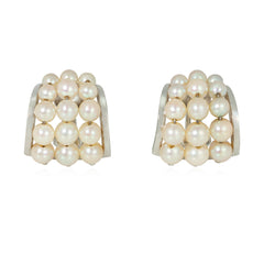 Boivin, Paris pearl and white gold hoop earrings