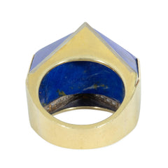 Mid-Century geometric lapis ring