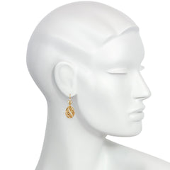 Antique gold and diamond bead earrings