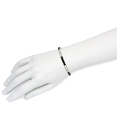 Oscar Heyman Art Deco French-cut onyx and diamond line bracelet