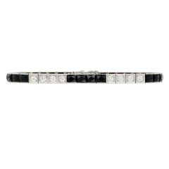 Oscar Heyman Art Deco French-cut onyx and diamond line bracelet