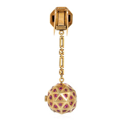 Van Cleef & Arpels, Paris Retro gold and ruby lapel watch