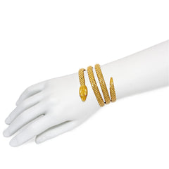 Antique French gold and ruby snake bracelet