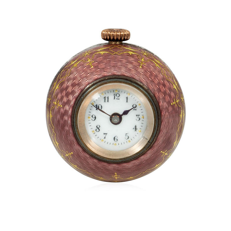 Antique Rolex guilloché enamel watch pendant