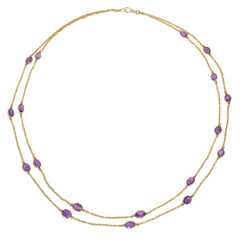 Antique gold and amethyst station chain