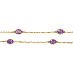 Antique gold and amethyst station chain