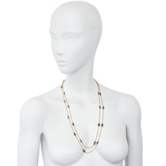 Antique gold and amethyst station chain