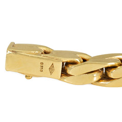 Square gold curb link bracelet