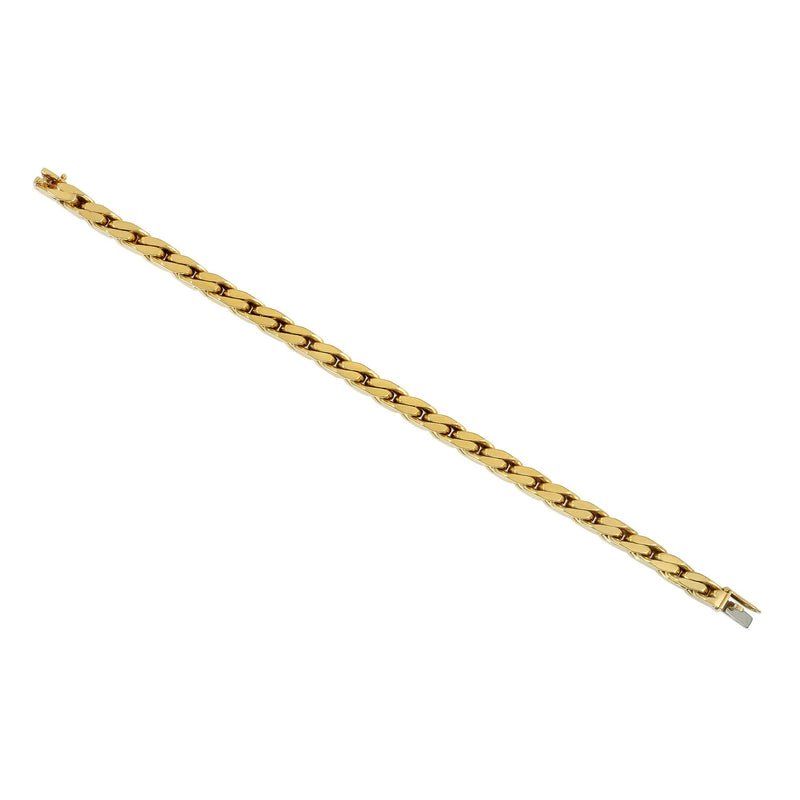 Square gold curb link bracelet