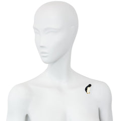 Tiffany black jade and mother of pearl penguin pin