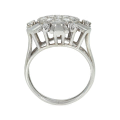 Retro French diamond sunburst ring