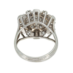 Retro French diamond sunburst ring