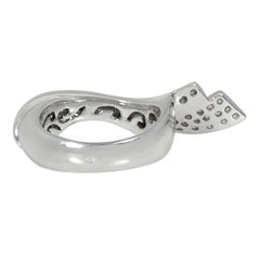 Italian white gold stylized wave ring