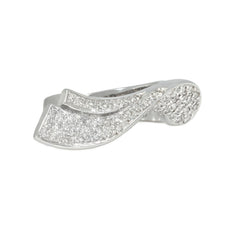 Italian white gold stylized wave ring