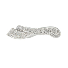 Italian white gold stylized wave ring