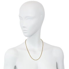 French gold puffy coffee bean link necklace
