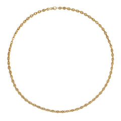 French gold puffy coffee bean link necklace