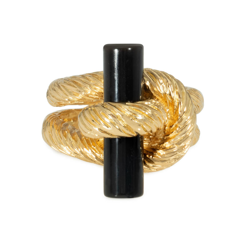 Fred, Paris gold and onyx knot ring